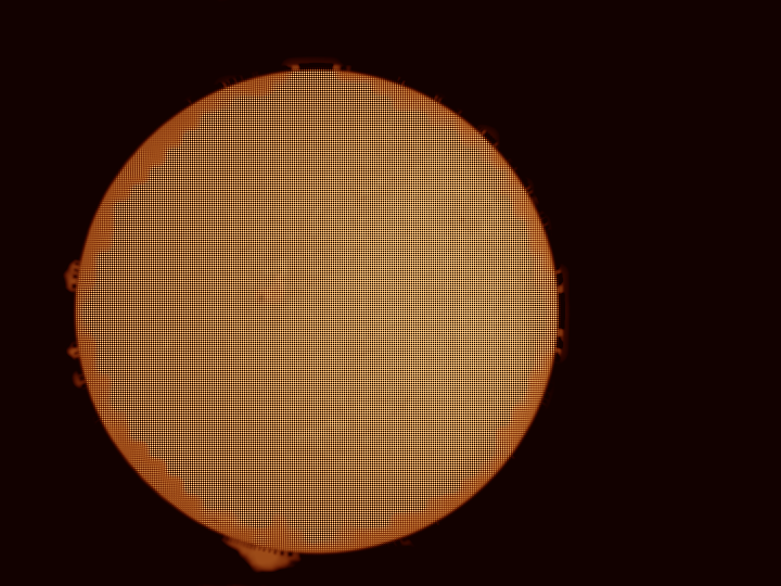 The same stack with the prominence layer: the glow is gone and the prominences stand out